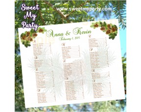 Pinecone Wedding seating chart,(014w)